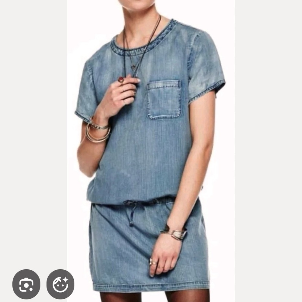 Scotch & Soda Denim Chambray Drop Waist Mini Dress 4 Indie Sleaze Streetwear